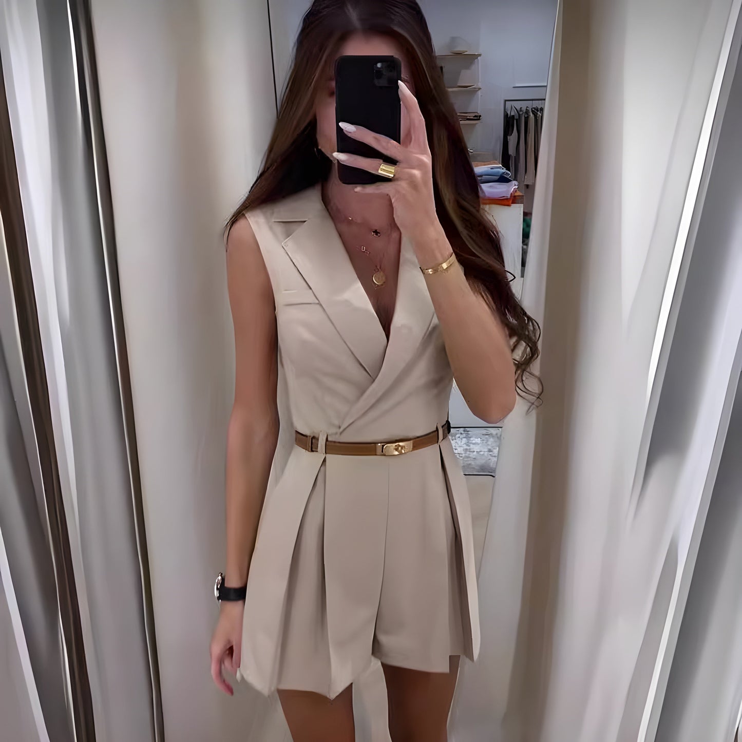 Lovellas - Stijlvolle Mouwloze Jumpsuit