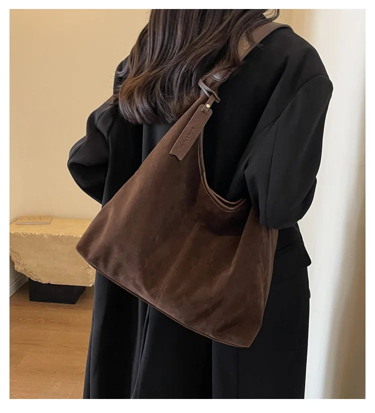 Trendy Vintage Suède Schoudertas - Voor Elke Gelegenheid