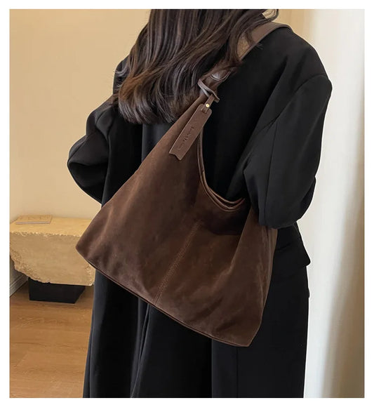 Trendy Vintage Suède Schoudertas - Voor Elke Gelegenheid