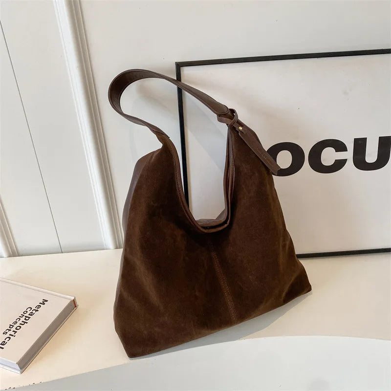 Trendy Vintage Suède Schoudertas - Voor Elke Gelegenheid