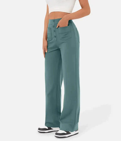Lovellas - High-waisted elastische casual broek