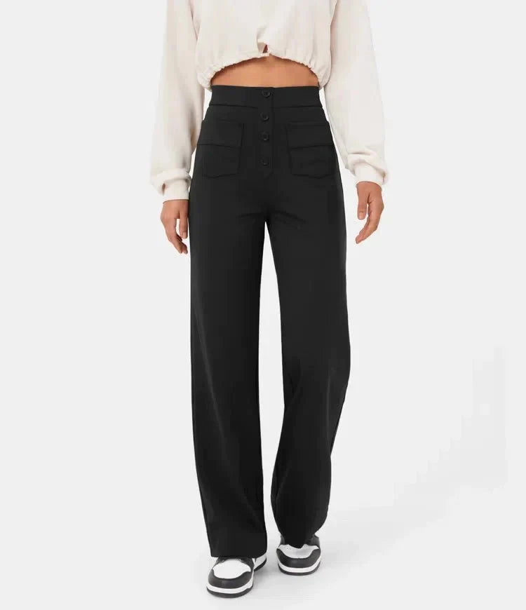 Lovellas - High-waisted elastische casual broek