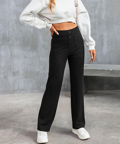 Lovellas - High-waisted elastische casual broek