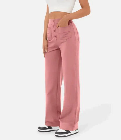 Lovellas - High-waisted elastische casual broek