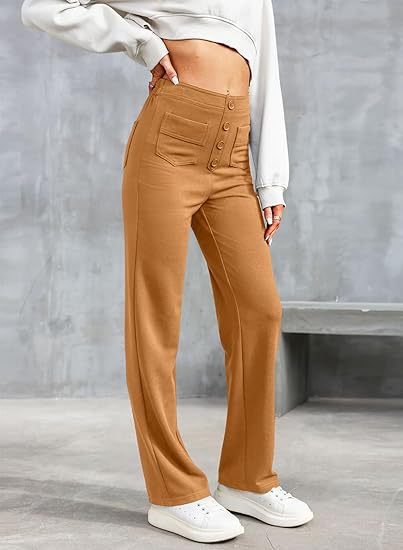 Lovellas - High-waisted elastische casual broek