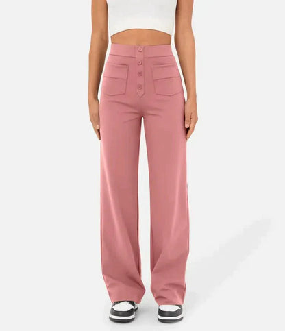 Lovellas - High-waisted elastische casual broek