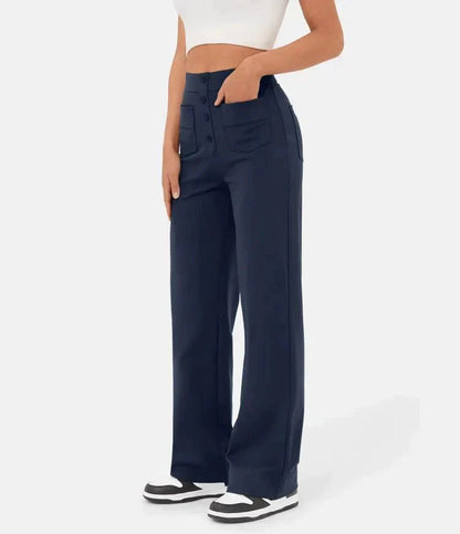 Lovellas - High-waisted elastische casual broek