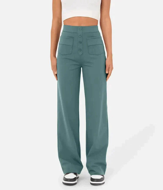 Lovellas - High-waisted elastische casual broek