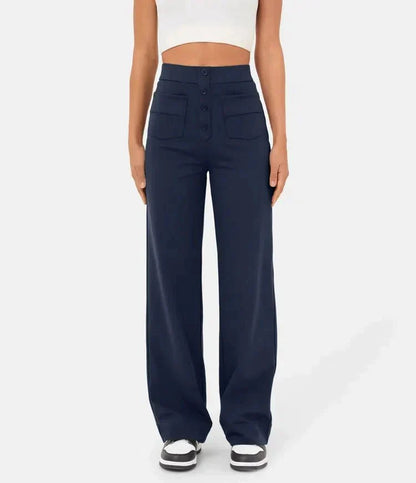 Lovellas - High-waisted elastische casual broek