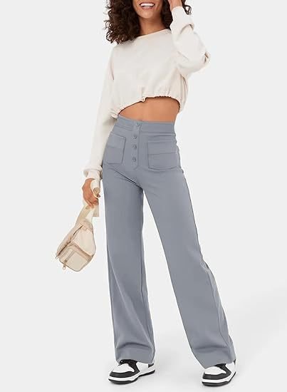 Lovellas - High-waisted elastische casual broek