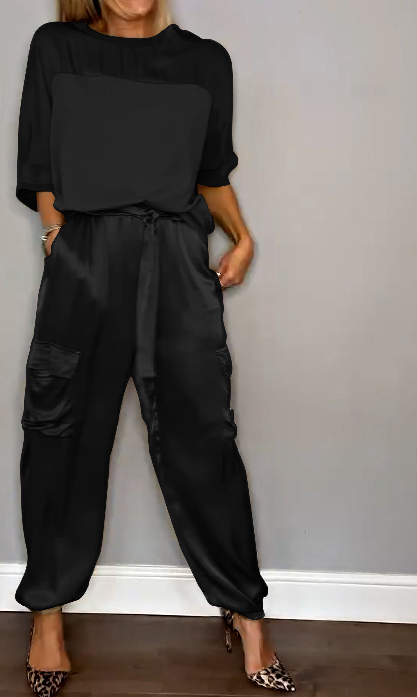 Lovellas - Stijlvolle casual satijnen set