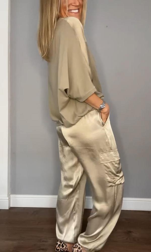 Lovellas - Stijlvolle casual satijnen set