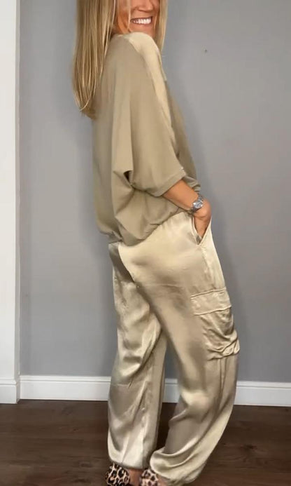 Lovellas - Stijlvolle casual satijnen set