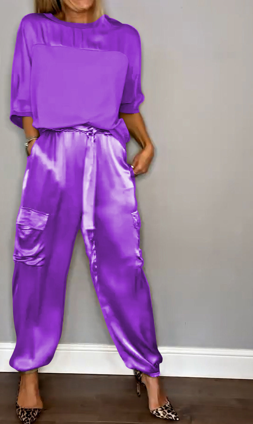 Lovellas - Stijlvolle casual satijnen set
